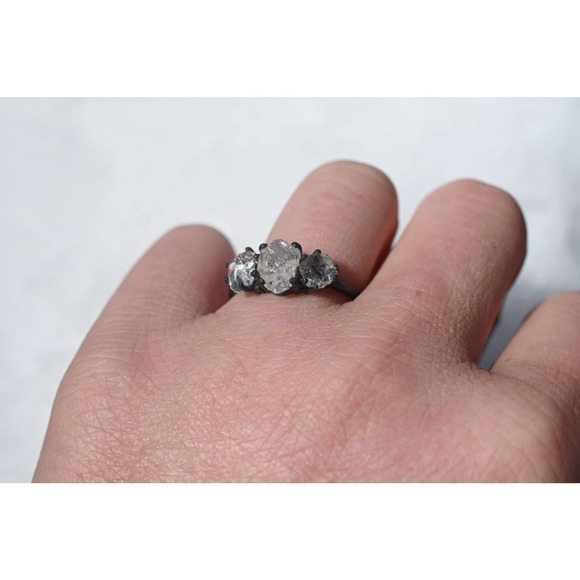 Alternative Engagement Ring Raw rustic Boho Promise Ring dainty unique s… - Picture 3 of 3